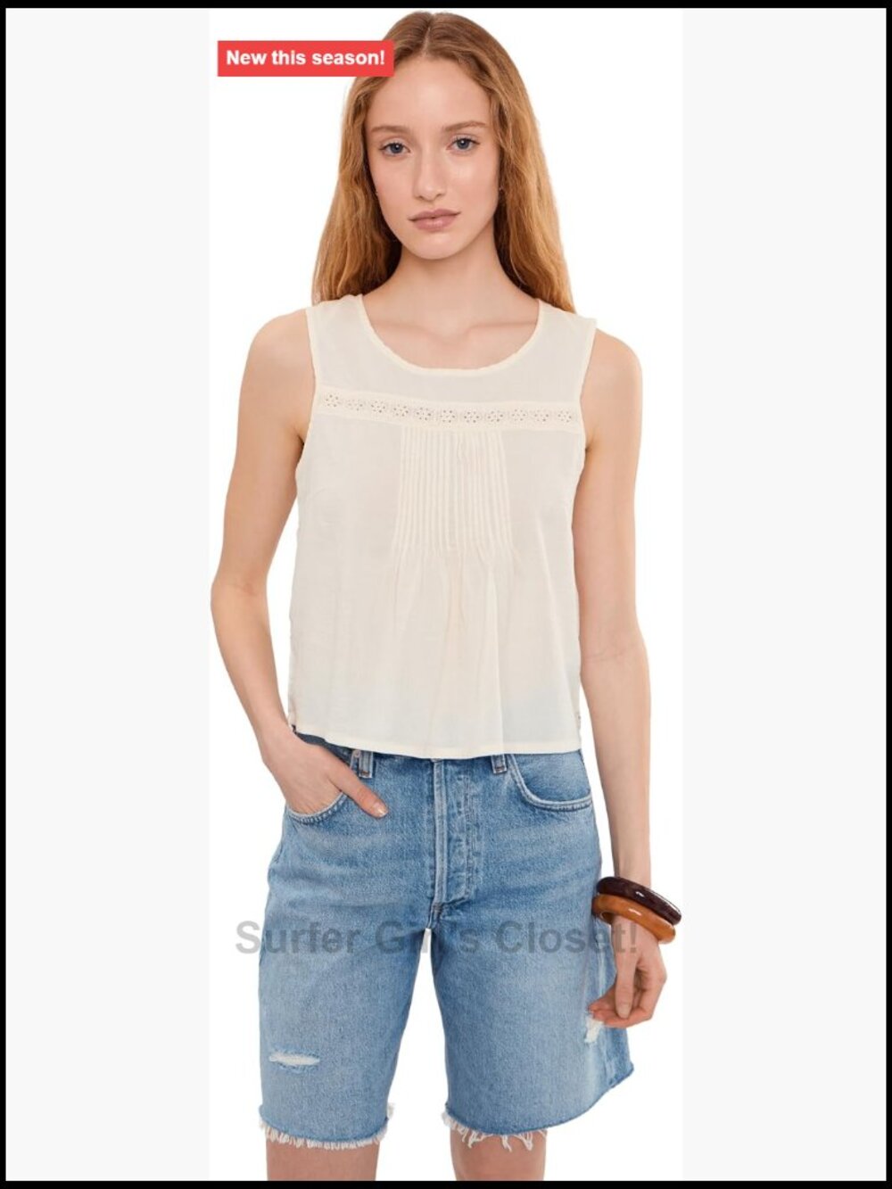 Organic Cotton Tank Top Boxy Fit Scoop Neck Sleeveless